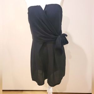 💎5/48 Black Strapless Romper with Tied Bow